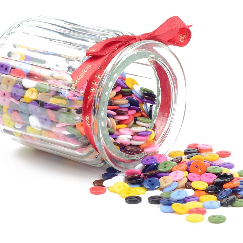 OELFFOW Round 2 Holes Craft Buttons  1125Pcs 0.35 Inch(9mm) Sewing Buttons  15 Colors Resin Buttons  for Sewing Children Sweater DIY Crafts Scrapbooking Children's Manual Project - Image 4